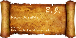 Reif Jozafát névjegykártya